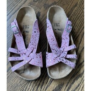Birkenstock Birki's Pink Sparkle Strappy Sandals Women's 6 EU 37 240 L6 M4